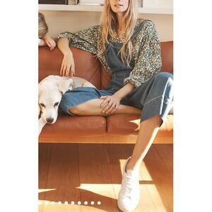 Anthropologie Maeve Ashleigh Puff-Sleeved Buttondown Size Small